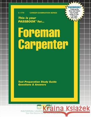 Foreman Carpenter Passbooks 9781799317791 National Learning Corp