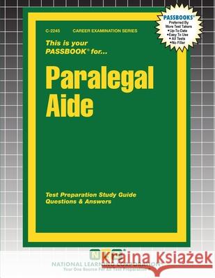 Paralegal Aide Passbooks 9781799322450 National Learning Corp