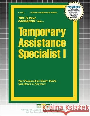 Temporary Assistance Specialist I Passbooks 9781799344926 National Learning Corp