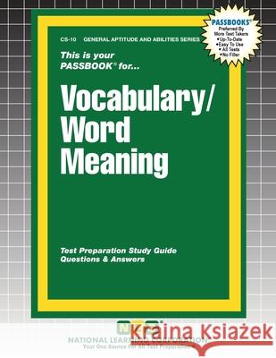 Vocabulary/Word Meaning Passbooks 9781799367109 National Learning Corp