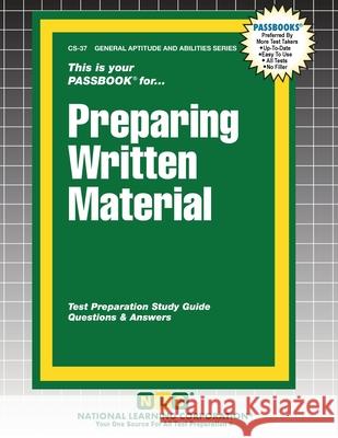 Preparing Written Material Passbooks 9781799367376 National Learning Corp