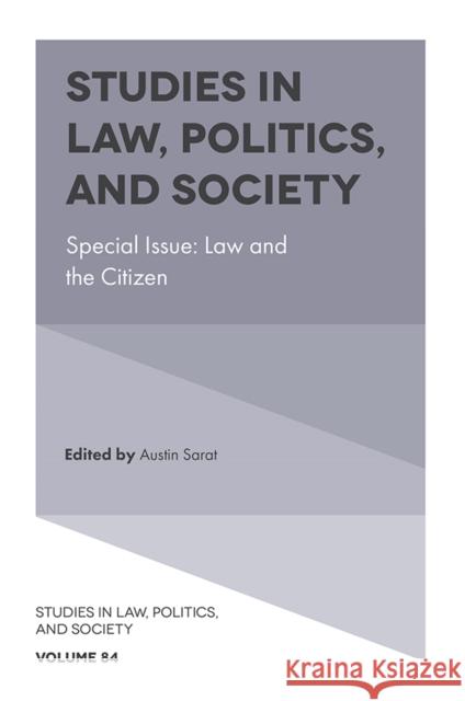 Law and the Citizen Austin Sarat 9781800430280 Emerald Publishing Limited