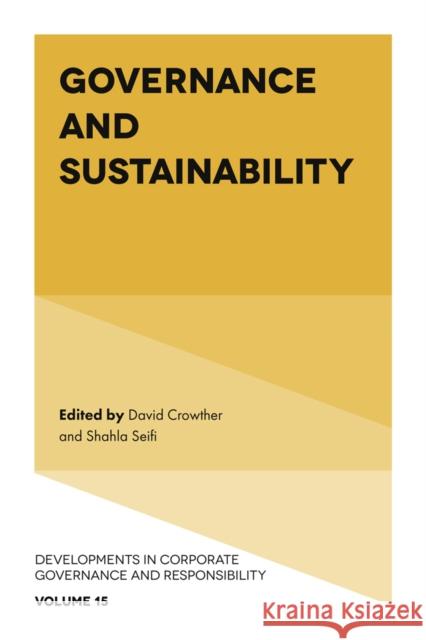 Governance and Sustainability  9781800431522 Emerald Publishing Limited