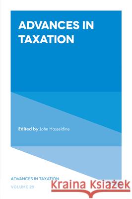 Advances in Taxation  9781800433274 Emerald Publishing Limited