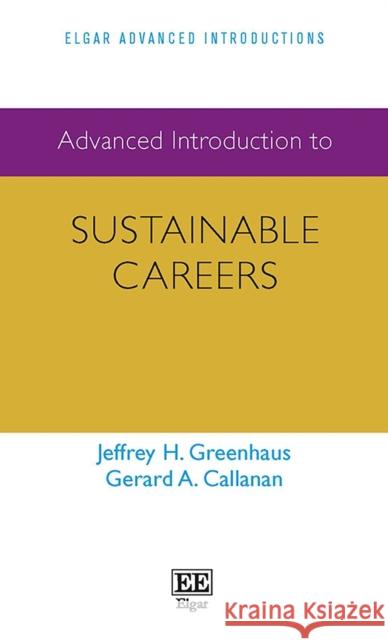 Advanced Introduction to Sustainable Careers Gerard A. Callanan 9781800881037 Edward Elgar Publishing Ltd