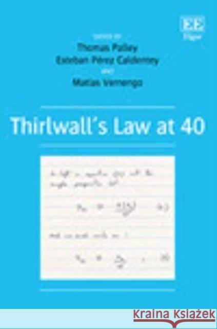 Thirlwall's Law at 40 Thomas Palley Esteban Perez Caldentey Matias Vernengo 9781800881464