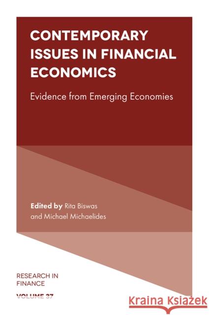 Contemporary Issues in Financial Economics  9781801178396 Emerald Publishing Limited
