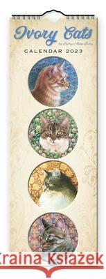 Ivory Cats Slim Calendar 2023 (Art Calendar) Flame Tree Studio 9781804171295 