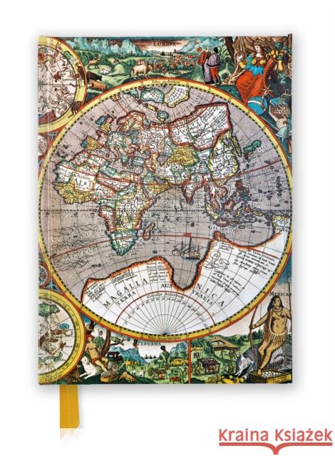 Pieter Van Den Keere: Antique Map of the World (Foiled Journal) Flame Tree Studio 9781804176238 Flame Tree Gift