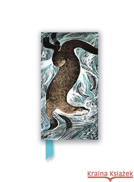 Angela Harding: Fishing Otter (Slimline Journal) Flame Tree Studio 9781804176245 Flame Tree Gift