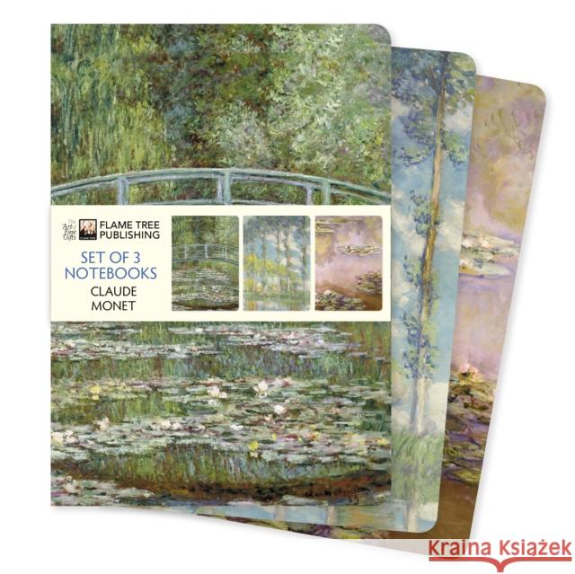 Claude Monet Set of 3 Standard Notebooks Flame Tree Studio 9781804176825 Flame Tree Publishing