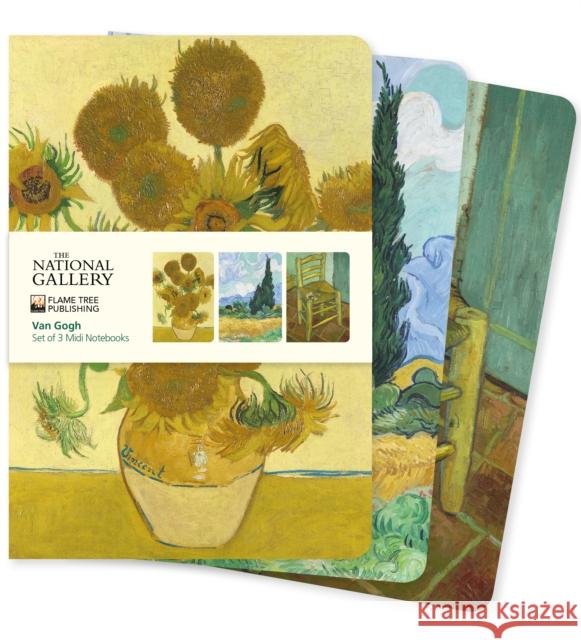 National Gallery: Van Gogh Set of 3 Midi Notebooks  9781804179215 Flame Tree Publishing