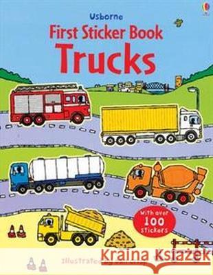 First Sticker Book Trucks Sam Taplin Dan Crisp 9781805319399 Usborne Books