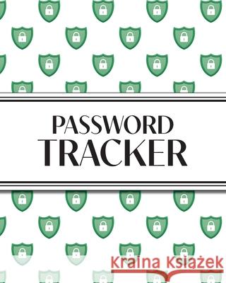 XL Large Print Password Tracker (Lock Shield Green): 8