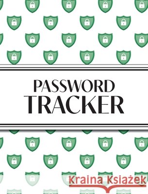 XL Large Print Password Tracker (Lock Shield Green): 8