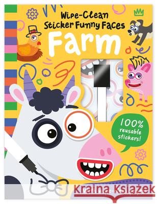 Wipe-Clean Sticker Funny Faces Farm Rob Abbott Gareth Williams 9781835551554 Two Windmills