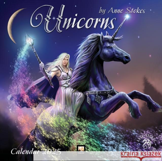 Unicorns by Anne Stokes Wall Calendar 2025 (Art Calendar) Flame Tree Studio 9781835620106 Flame Tree Publishing