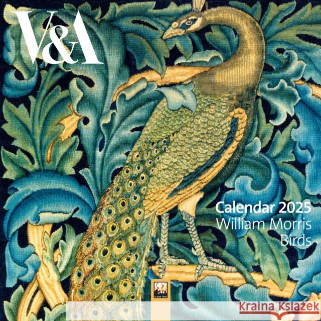 V&A: William Morris Birds Mini Wall Calendar 2025 (Art Calendar)  9781835621066 Flame Tree Calendars