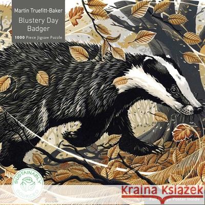 Adult Sustainable Jigsaw Puzzle Martin Truefitt-Baker: Blustery Day Badger  9781835622209 Flame Tree Publishing