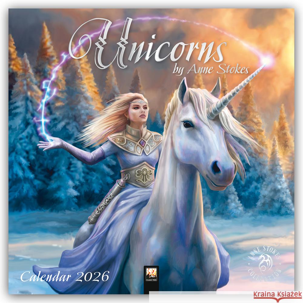Unicorns by Anne Stokes Wall Calendar 2026 (Art Calendar) Flame Tree Studio 9781835623190 Flame Tree Publishing