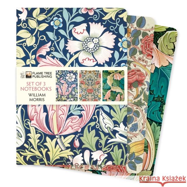 William Morris Set of 3 Standard Notebooks Flame Tree Studio 9781835625132 Flame Tree Gift