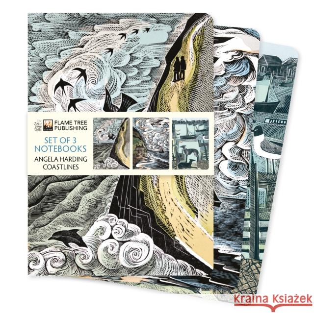 Angela Harding: Coastlines Set of 3 Standard Notebooks Flame Tree Studio 9781835625156 Flame Tree Gift