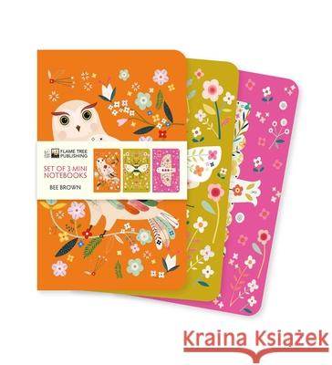 Bee Brown Set of 3 Mini Notebooks Flame Tree Studio 9781835627662 Flame Tree Gift