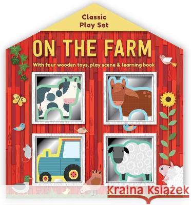 On the Farm: Wooden Toy Play Set: With Four Wooden Toys, Play Scene & Learning Book Igloobooks 9781839032691 Igloo Books