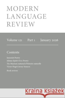 Modern Language Review (121.1) January 2026 Duncan Wheeler 9781839547232