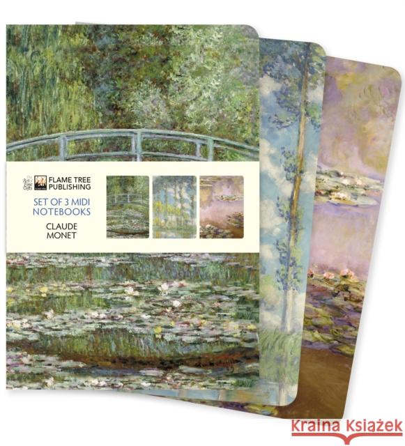 Claude Monet Set of 3 Midi Notebooks  9781839648625 Flame Tree Gift