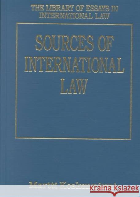 Sources of International Law Martti Koskenniemi 9781840140972