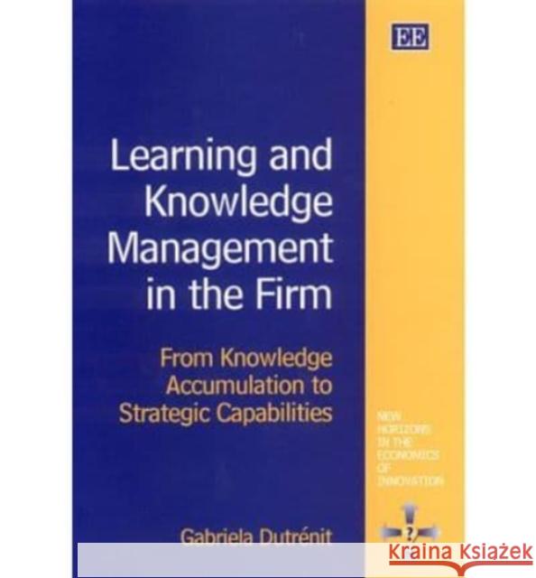 Learning and Knowledge Management in the Firm: From Knowledge Accumulation to Strategic Capabilities Gabriela Dutrenit   9781840642049