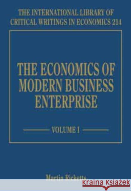The Economics of Modern Business Enterprise  9781840649024 Edward Elgar Publishing Ltd