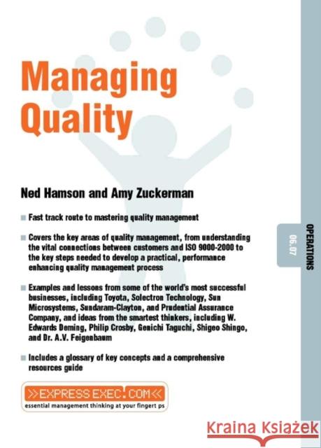 Managing Quality: Operations 06.07 Zuckerman, Amy 9781841122212 JOHN WILEY AND SONS LTD