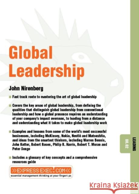 Global Leaders: Leading 08.02 Nirenberg, J. 9781841122366 Capstone Publishing