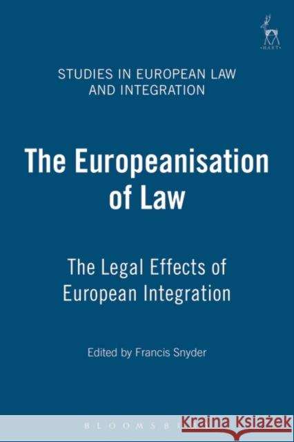 The Europeanisation of Law European University Institute 9781841130255