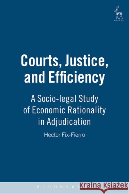 Courts Justice and Efficiency: A Socio-Legal Study of Economic Rationality in Adjudication Fix Fierro, Hector 9781841133829 Hart Publishing