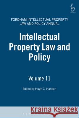 Intellectual Property Law and Policy Hugh C. Hansen 9781841139968 HART PUBLISHING