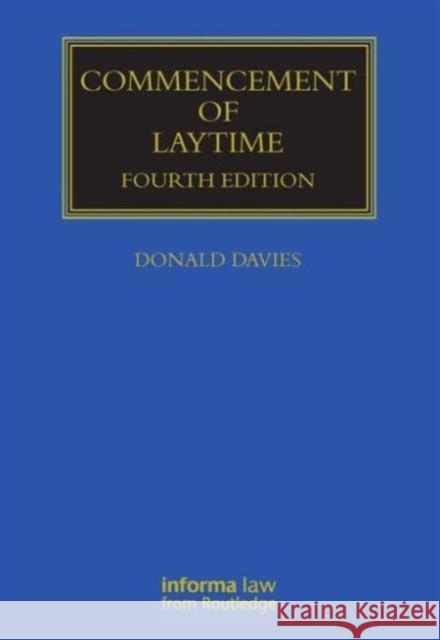 Commencement of Laytime Donald Davies 9781843115304