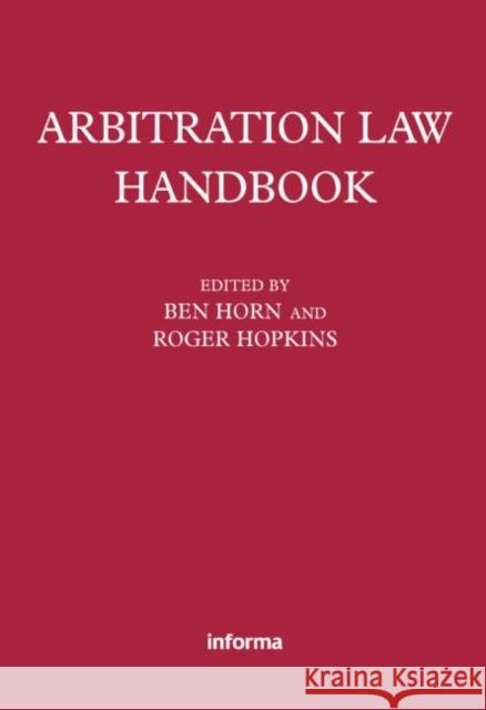 Arbitration Law Handbook Roger Hopkins 9781843117087