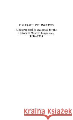 Portrait of Linguists Sebeok, Thomas A. 9781843710066