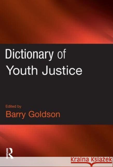 Dictionary of Youth Justice Barry Goldson 9781843922933