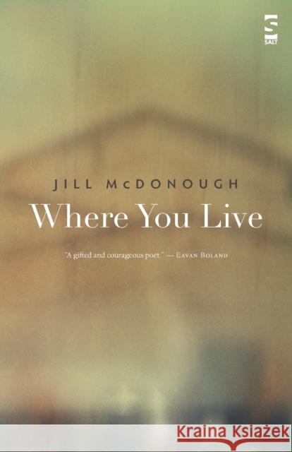 Where You Live Jill McDonough 9781844719099 Salt Publishing