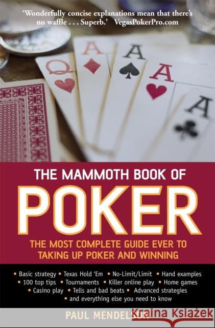 The Mammoth Book of Poker Paul Mendelson 9781845298074