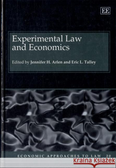 EXPERIMENTAL LAW AND ECONOMICS  9781845427122 EDWARD ELGAR PUBLISHING LTD
