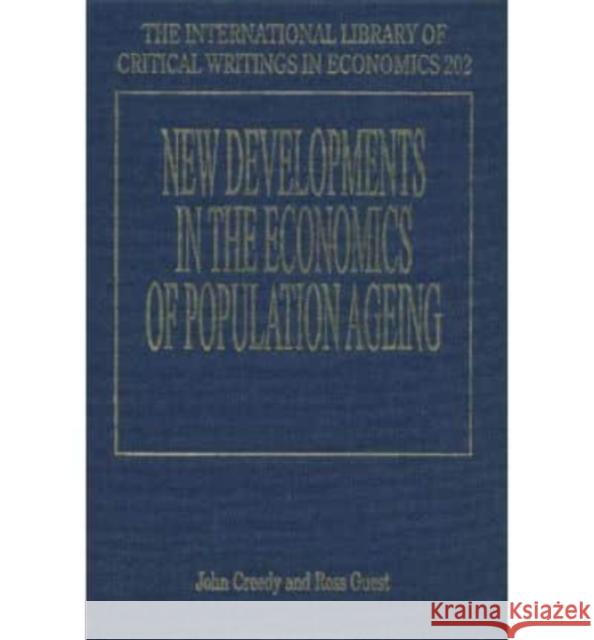 New Developments in the Economics of Population Ageing  9781845429829 Edward Elgar Publishing Ltd