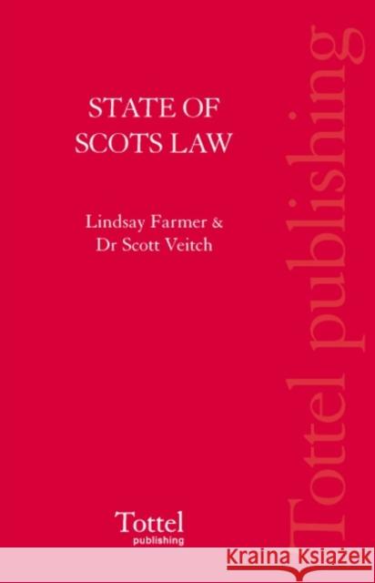 The State of Scots Law Lindsay Farmer, Scott Veitch 9781845926311