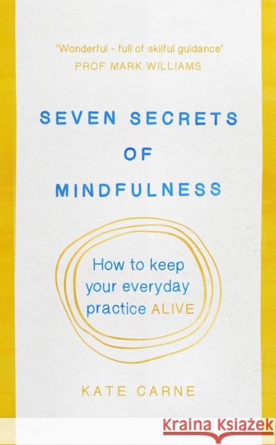 Mindfulness: The Secret of Sustaining Practice Kate Carne 9781846045042