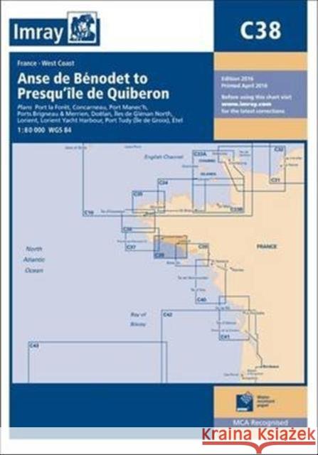 Imray Chart C38: Anse de Benodet to Presqu'ile de Quiberon Imray 9781846237171