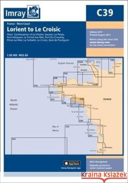 Imray Chart C39: Lorient to Le Croisic Imray 9781846239335